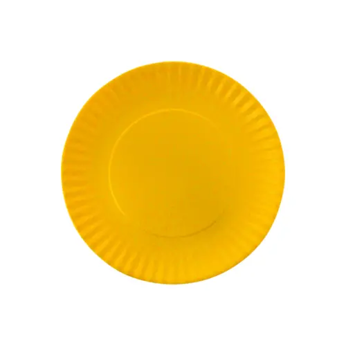 Plato de melamina amarillo diseño cartón de 23cm