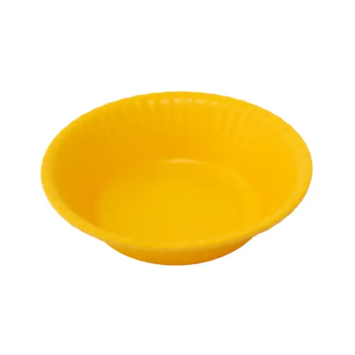 Tazon de melamina amarillo diseño cartón de 18cm