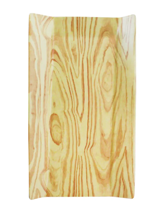 Charola rectangular de melamina tipo madera de 32x17x3cm - Image 2
