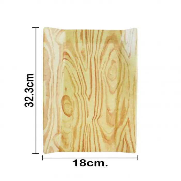 Charola rectangular de melamina tipo madera de 32x17x3cm - Image 4