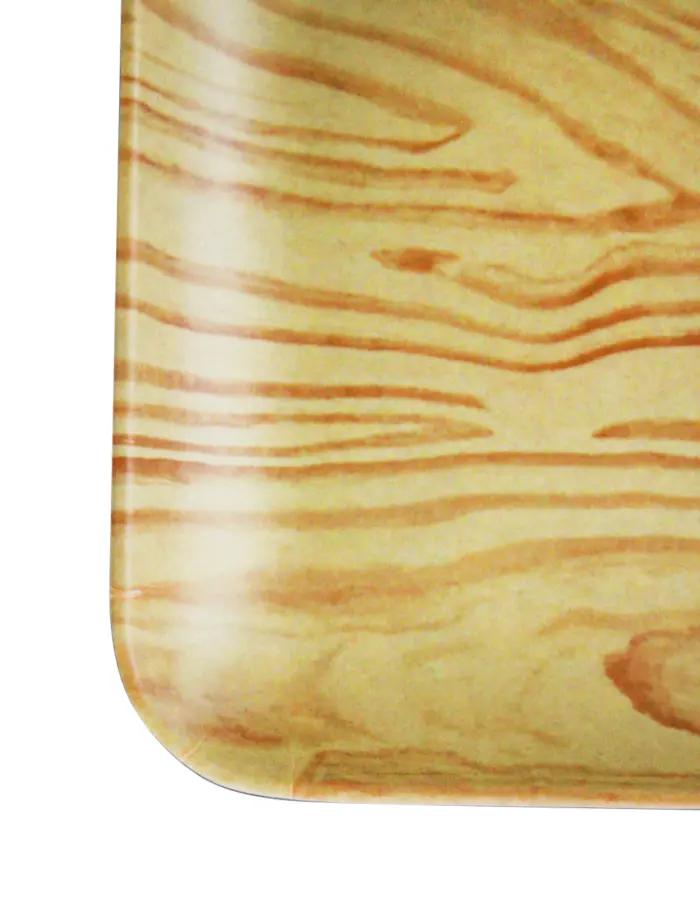 Charola rectangular de melamina tipo madera de 22x12cm - Image 3
