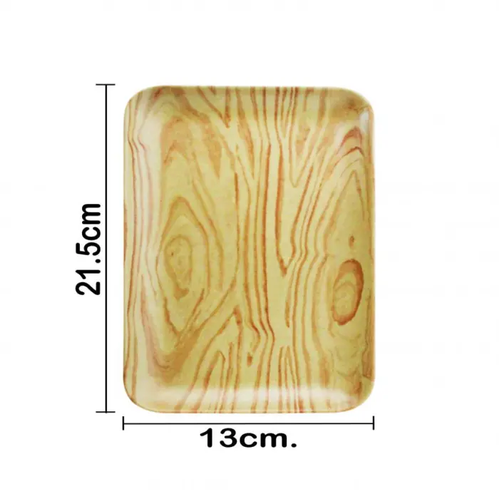 Charola rectangular de melamina tipo madera de 22x12cm - Image 4