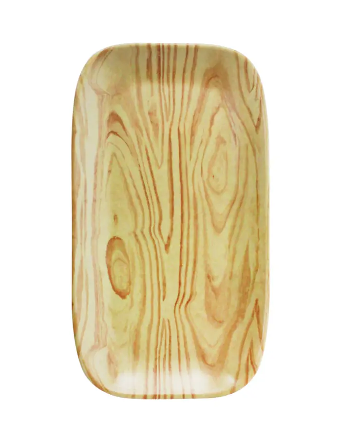 Charola rectangular de melamina tipo madera de 32.5x17.6x2.4cm - Image 2