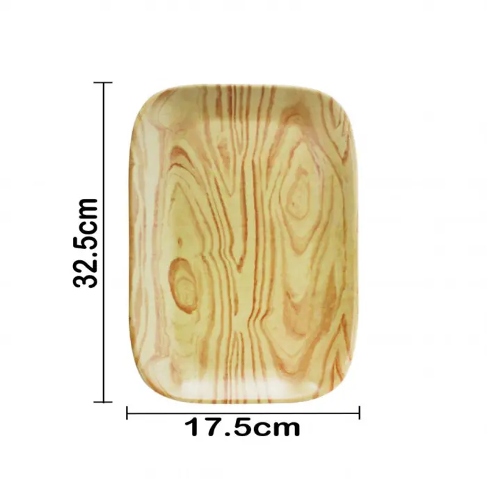 Charola rectangular de melamina tipo madera de 32.5x17.6x2.4cm - Image 4