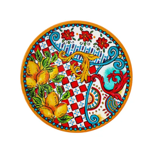 Plato de melamina estampado limones de 22cm