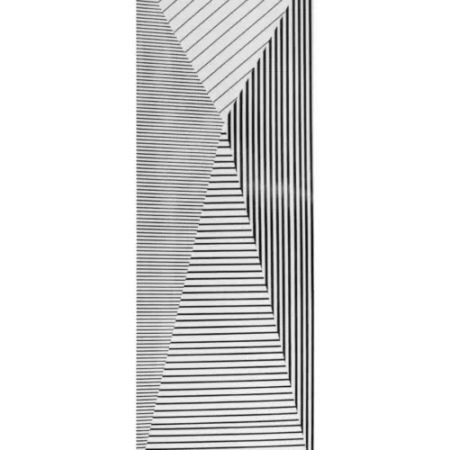 Charola rectangular de melamina diseño líneas negras de 53x16cm