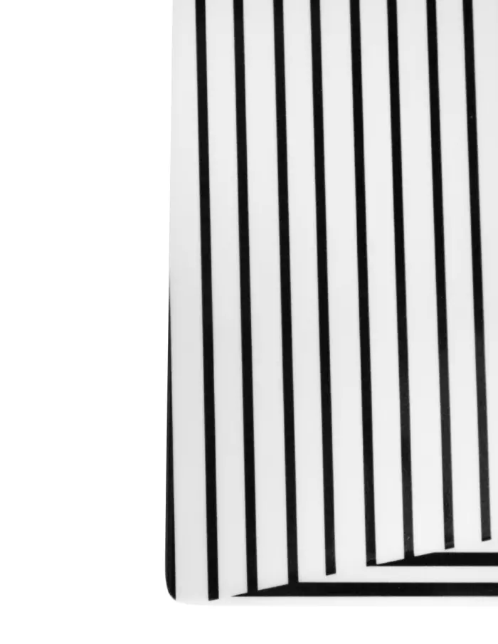 Charola rectangular de melamina diseño líneas negras de 53x16cm - Image 3