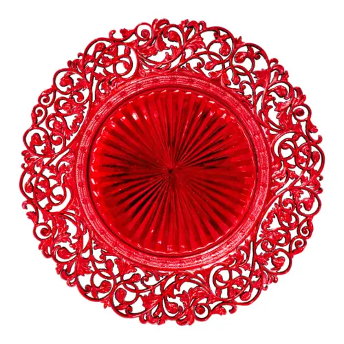 Plato de presentación rojo diseño guias de 34cm