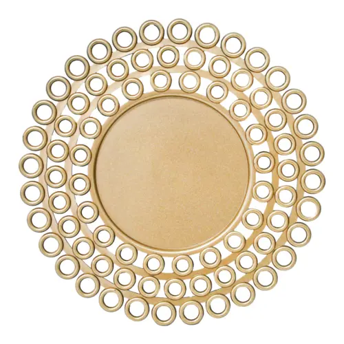 Plato de presentación dorado diseño círculos en la orilla de 33cm
