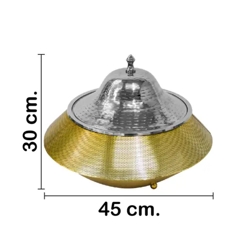 Buffetera de aluminio con acero dorado con plateado de 5 litros de 43x43x34cm