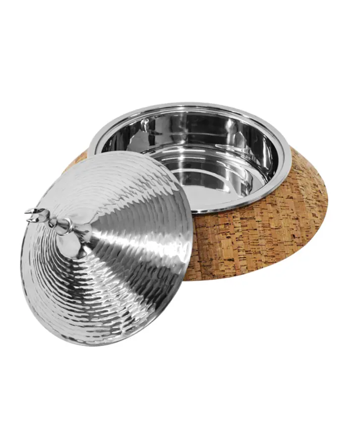 Buffetera de aluminio con acero color madera de 5 litros de 43x43x34cm - Image 3