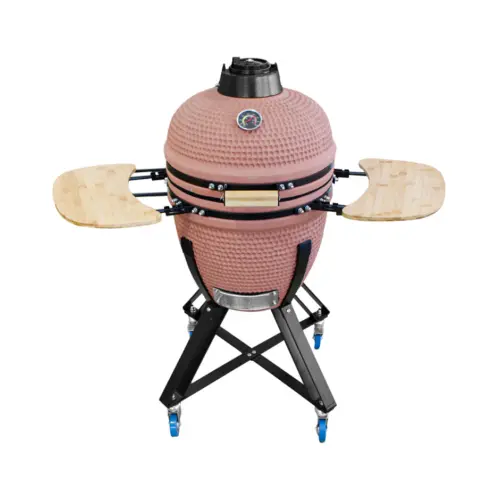 Parrilla de cerámica a carbón color terracota de 103.5x59x105/38.3/70.5cm