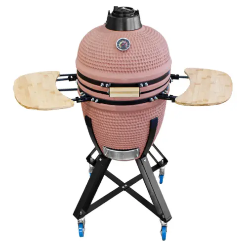 Parrilla de cerámica a carbón color terracota de 133.5×68.5×123/46.5/83.5cm