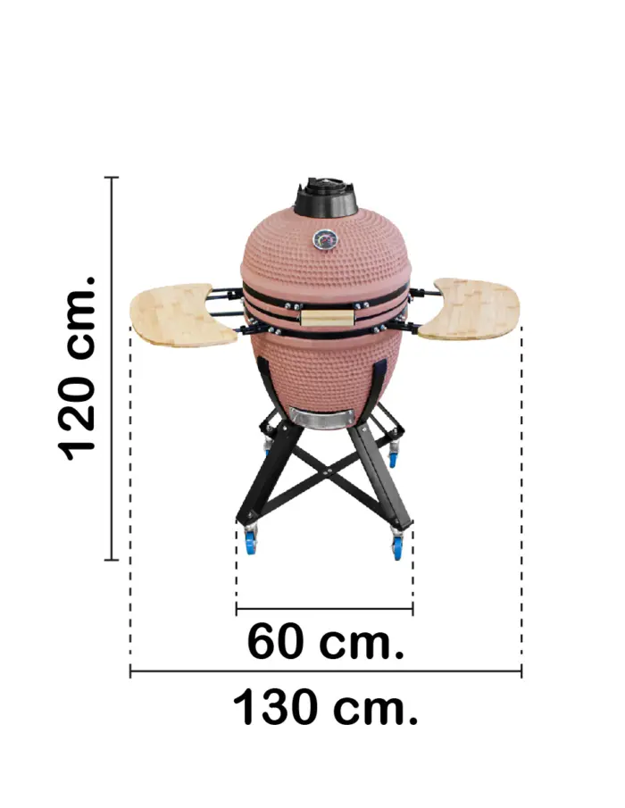 Parrilla de cerámica a carbón color terracota de 133.5x68.5x123/46.5/83.5cm - Image 2