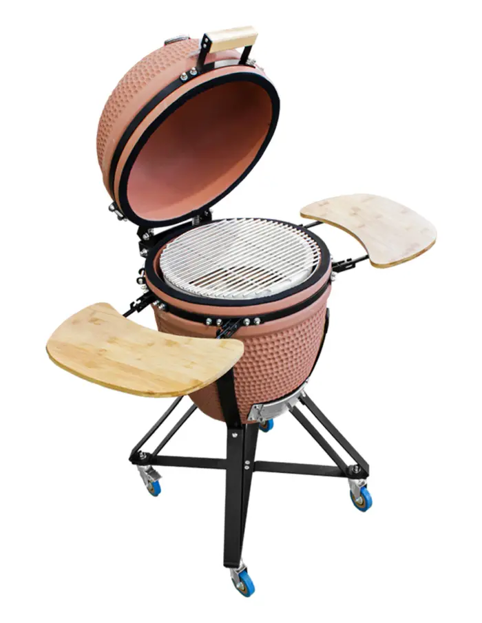 Parrilla de cerámica a carbón color terracota de 133.5x68.5x123/46.5/83.5cm - Image 3