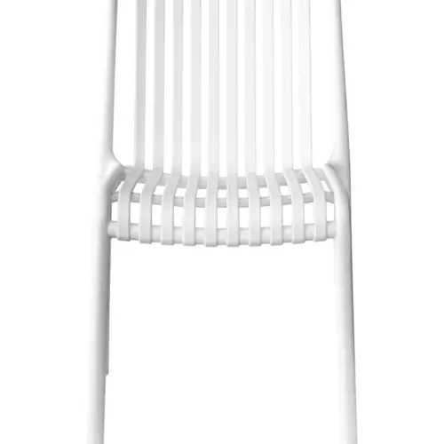 Silla de plástico diseño tiras de color blanco de 57x48x80cm