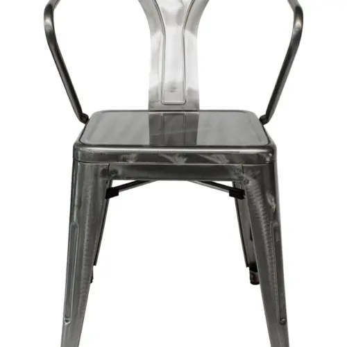 Silla con descansabrazos de metal galvanizado