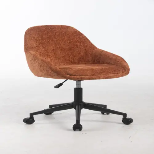 Sillon giratorio de tela marrón de 56.5x61x77.5/87cm peso soportado136kgs