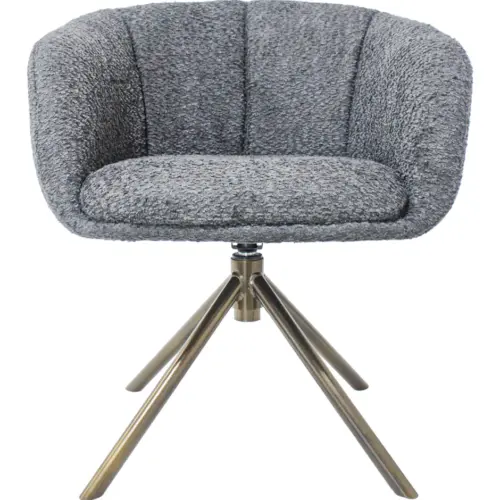 Sillon giratorio de tela gris oscuro de 60x58x75cm peso soportado136kgs