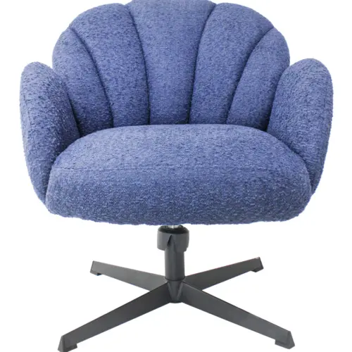 Sillón giratorio de tela azul oscuro de 70×71.5x78cm peso soportado136kgs
