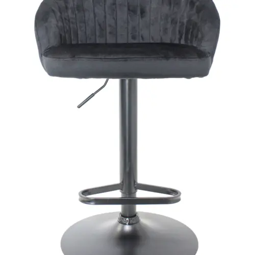 Banco de bar de terciopelo negro de 53x54x88.5/104cm peso soportado120kgs