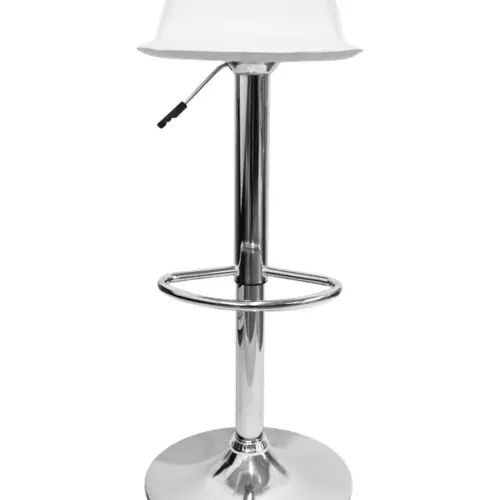 Silla de bar de polipiel blanca con altura ajustable de 35x36x73-94cm