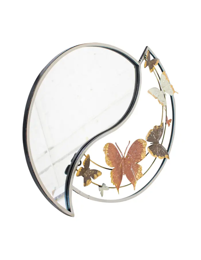 Cuadro de metal diseño espejo con mariposas de 58.4x63.5x7.0cm - Image 3