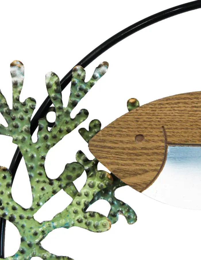 Cuadro de metal diseño círculos con peces de 87.0x50.2x4.4cm - Image 4