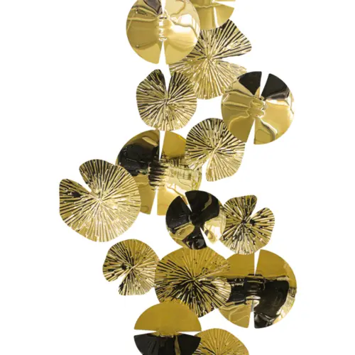 Cuadro de metal diseño hojas doradas de 123.2×70.5×5.7cm