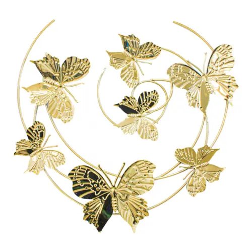 Cuadro de metal diseño mariposas doradas de 49.5×52.1×3.2cm