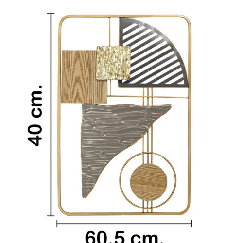 Cuadro de metal diseño abstracto de 40.0×59.7×3.2cm