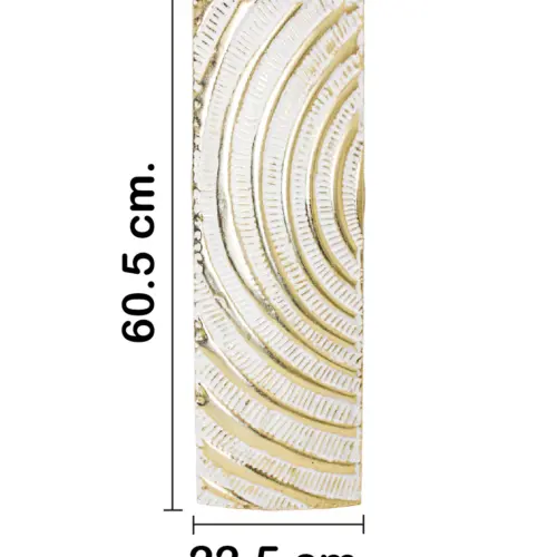 Florero de metal blanco con circulos de 22.9×10.8×59.7cm