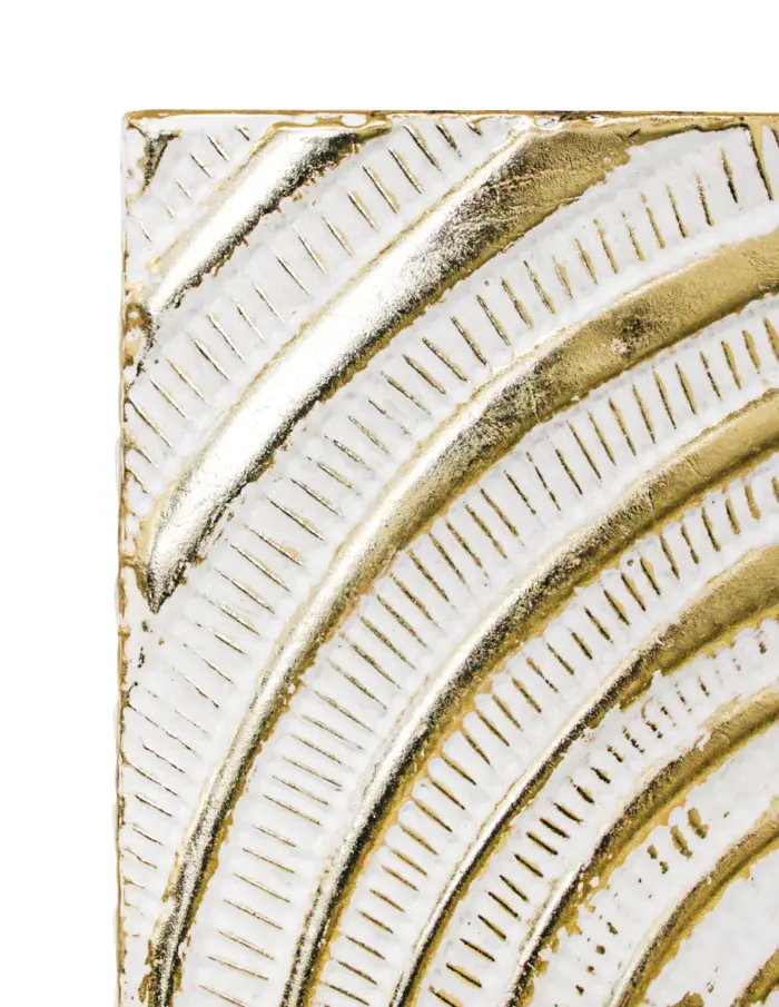 Florero de metal blanco con semi circulos de 16.5x8.9x49.5cm - Image 4