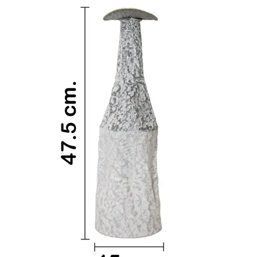 Florero de metal blanco con filo dorado de 14.6×48.3cm