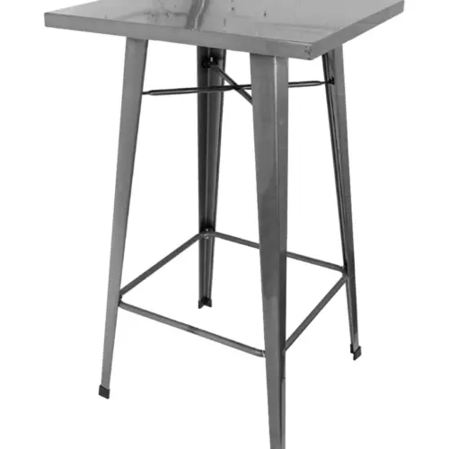 Mesa cuadrada de metal para bar galvanizada de 60x60x100cm