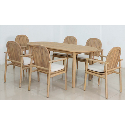 Mesa con 6 Sillas de madera acacia natural