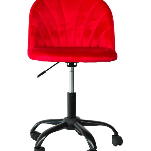 Silla de terciopelo rojo con ruedas de 55x51x77cm
