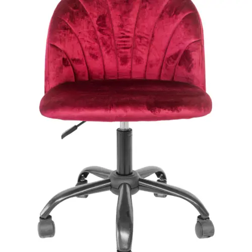 Silla de terciopelo vino con ruedas de 55x51x77cm