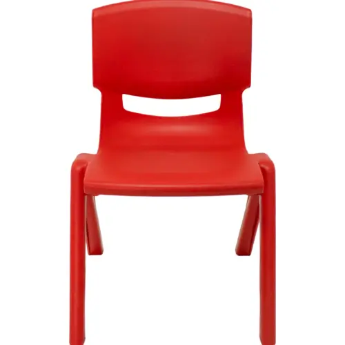 Silla de plástico infantil roja sin descansabrazos de 40x32x50cm
