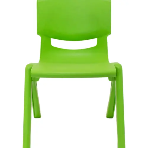 Silla de plástico infantil verde sin descansabrazos de 40x32x50cm