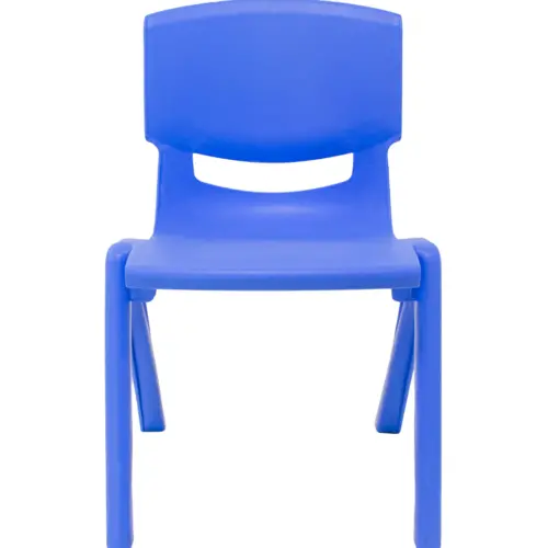 Silla de plástico infantil azul sin descansabrazos de 40x32x50cm