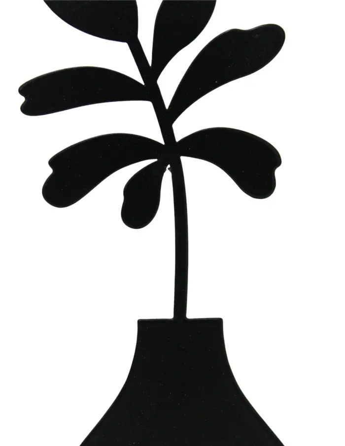 Florero de metal negro con flor negra de 18x8x4cm - Image 4