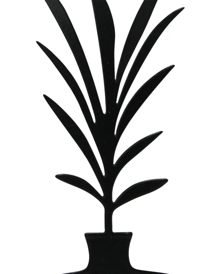 Florero de metal negro con flor negra de 19x11x4cm - Image 3