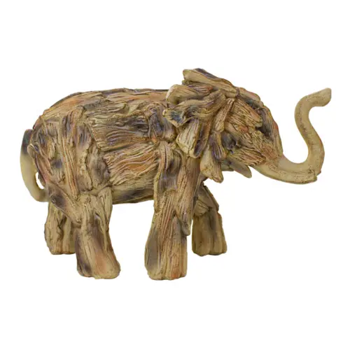 Elefante de poliresina imitacion madera de 27×12.5x17cm