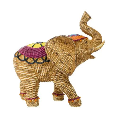 Elefante de poliresina diseño tejido de 24×11.5x23cm