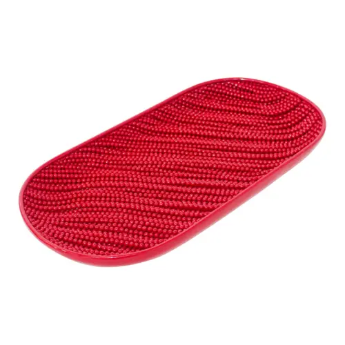 Plato de poliresina rectangular diseño tejido rojo de 30.5×15.5×2.5cm