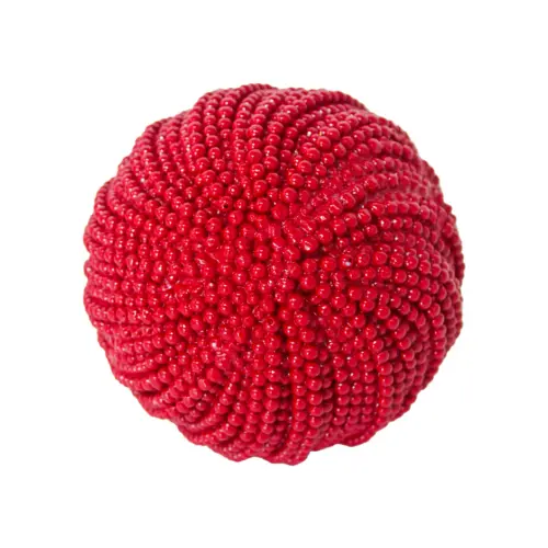 Bola de poliresina diseño tejida roja de 10.5×10.5×10.5cm