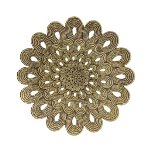 Base de poliresina diseño flor dorada de 20.5×20.5×1.6cm