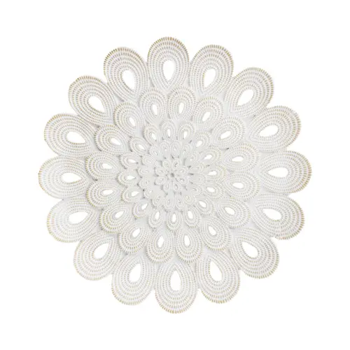 Base de poliresina diseño flor blanca de 20.5×20.5×1.6cm
