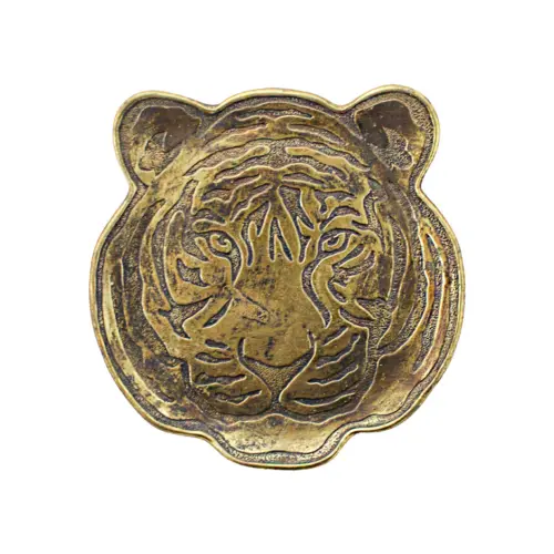 Base de poliresina diseño tigre dorado de14x14x1.5cm
